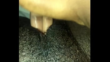 Small tit ebony solo pussy masturbation