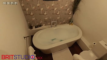 Naughty teen spied on in the bath
