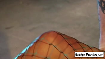 Sexy brunette takes a hard cock