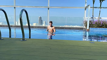 We just met at the swimming pool