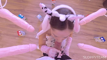 Milf In Cow Costume Gangbang Bukkake Play With Dildos thumbnail