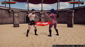 Jerle vs lucifera nf3d mixed mma combat maledom