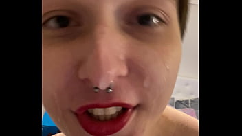 Tranny Cum Slut Loves Bukkake thumbnail