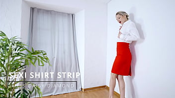 Seductive sexi shirt dance in the office