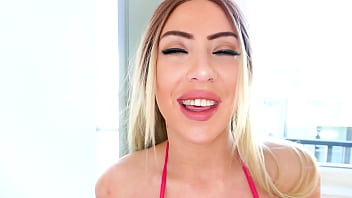 Sunny chase big natural tits blonde huge cock pov blowjob deepthroat facefuck and cum swallow