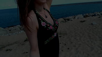 Squirt at crowded beach