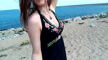 Squirt at crowded beach