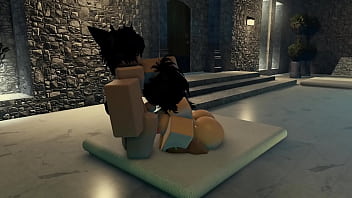 Femboy fucks a huge assed girl near a pool 3