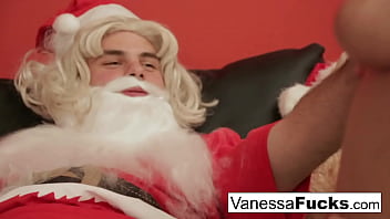 Hot blonde gets banged for christmas