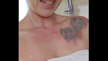 After shower wanna say hi and show you whats underneath the towel ;