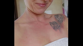 After shower wanna say hi and show you whats underneath the towel ;