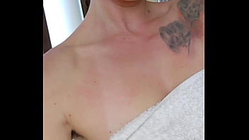 After shower wanna say hi and show you whats underneath the towel ;