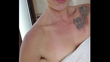 After shower wanna say hi and show you whats underneath the towel ;