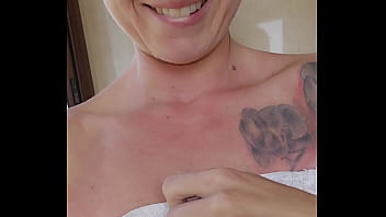 After shower wanna say hi and show you whats underneath the towel ;