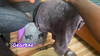 Ebony wife teases her cuckold husband as foot fetish couple series