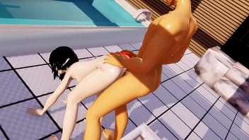 Llenadole el coño de leche a mikasa