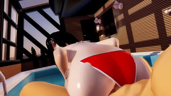 Llenadole el coño de leche a mikasa