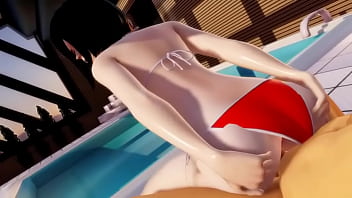 Llenadole el coño de leche a mikasa