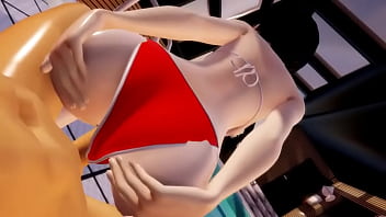 Llenadole el coño de leche a mikasa