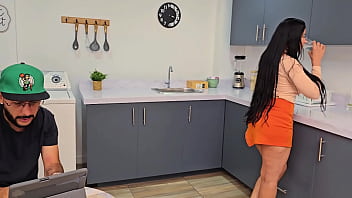 My ex boyfriend's friend has a huge cock hidden and i seduce him to feel it inside my tight pussy