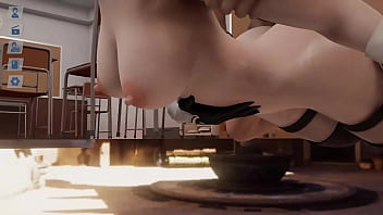 Leon's huge penis surprised 2b hentai game 3d animation