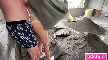 We couldn't hold back so had a quick sex on a construction site