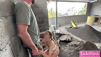 We couldn't hold back so had a quick sex on a construction site
