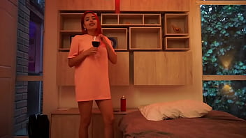 Cute latina is playing solo