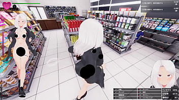 品出ししているバイトのお姉さんに近づいて、 聖水ぶっかけ！