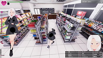 品出ししているバイトのお姉さんに近づいて、 聖水ぶっかけ！