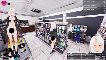 品出ししているバイトのお姉さんに近づいて、 聖水ぶっかけ！