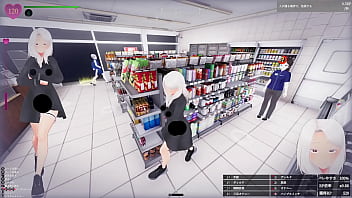 品出ししているバイトのお姉さんに近づいて、 聖水ぶっかけ！