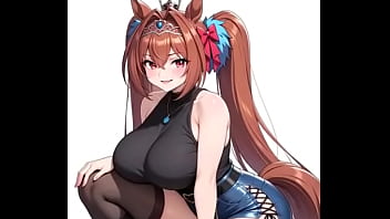 La chica caballo "daiwa scarlet" bailando en anime " pretty derby"