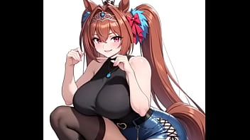 La chica caballo "daiwa scarlet" bailando en anime " pretty derby"