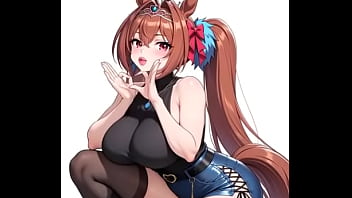 La chica caballo "daiwa scarlet" bailando en anime " pretty derby"