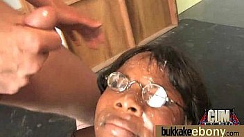 Ebony babe sucks too many white cocks 24