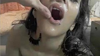 Blowjob cumshot camgirl