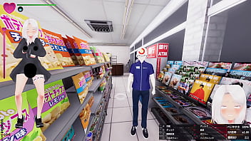 レジのカウンターでディルド使用！