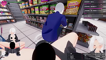 レジのカウンターでディルド使用！