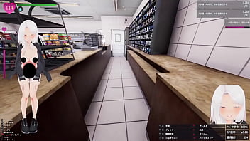 レジのカウンターでディルド使用！