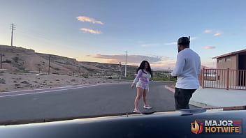 Busty brunette curvy barbi gets pounded by rome major inside a car