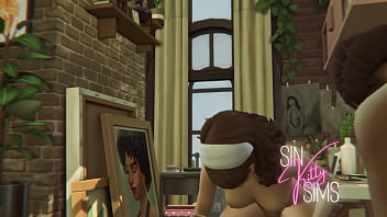 Young girl roomies have threeway