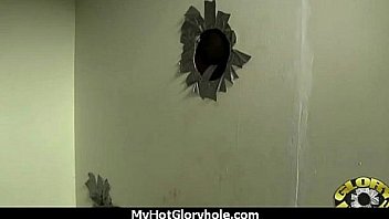 Black chick blows & fucks cock on a naughty gloryhole 27