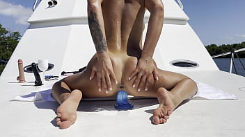 Monika fox fucks herself with a big dildo on a yacht free