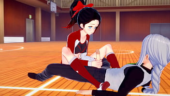 Hentai cheerleader maria bangs guy in gym