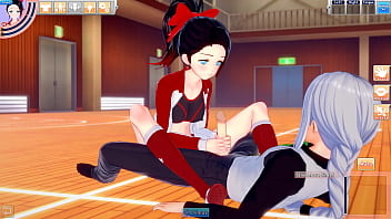 Hentai cheerleader maria bangs guy in gym