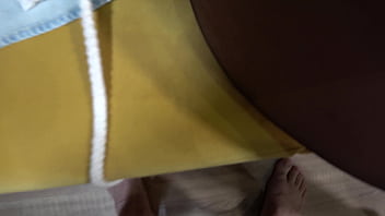 Horny mature pantyhose footjob and blowjob pov