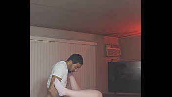 Black guy digs deep in white girl's guts Black guy digs deep in white girl's guts