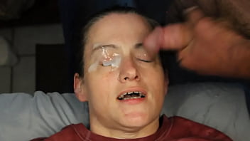 Dirty dees getting her eyes glued shut with a double blasting