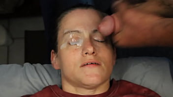 Dirty dees getting her eyes glued shut with a double blasting